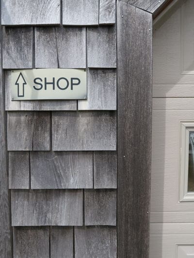 Photo showing entrance to Cape Cod Upholstery Shop located in South Dennis, Ma | Joe Gramm Furniture Upholsterer & Cushion Fabricator