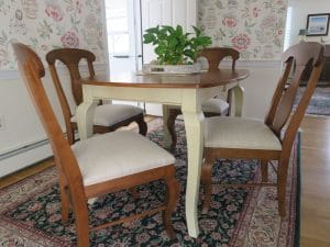 Upholstered dining room chairs by Cape Cod Upholstery Shop
