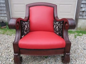 Mahogany Chair 3| Upholstered by Cape Cod Upholstery Shop | South Dennis, MA | Joe Gramm Upholsterer