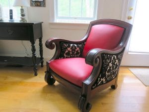 Mahogany Arm Chair | Joe Gramm Upholsterer from Cape Cod Upholstery Shop Located in South Dennis, MA