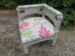 Antique Corner Chair | Upholstered by Cape Cod Upholstery Shop | Located in South Dennis, MA