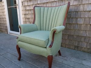 Channel Back Chair | Upholstered in a Sunbrella Fabric | Upholstered by Cape Cod Upholstery Shop | Located in South Dennis, MA