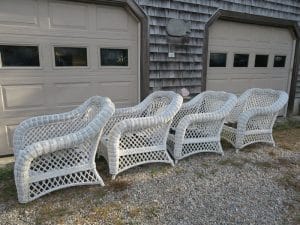 Wicker Chairs with new polypropylene webbing | Cape Cod Upholstery Shop | Located in South Dennis, MA