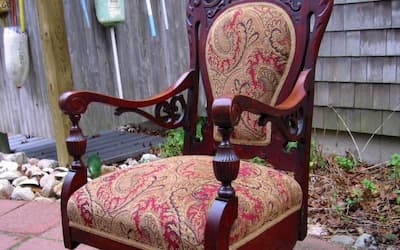 Picture of antique chair used as Page Link, 2005 Upholstery Photos | Cape Cod Upholstery Shop | Located in South Dennis, MA