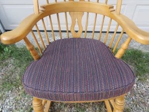 Rocking Chair Seat Cushion | Boxed Style Cushion | 3" Cushion Insert |Upholstered by Cape Cod Upholstery Shop | Located in South Dennis, MA