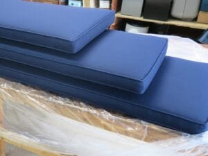 Sunbrella Canvas-Navy Window Seat Cushions | Three different sizes | Upholstered by Cape Cod Upholstery Shop | Located in South Dennis, MA 02660