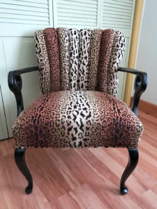 Queen Anne channel back chair - Upholstered by Cape Cod Upholstery Shop - South Dennis, MA