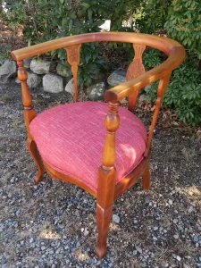 Victorian Barrel Back Chair - Upholstered by Cape Cod Upholstery Shop | South Dennis, MA