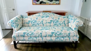 Vintage 1960s Camel Back Sofa - Upholstered by Cape Cod Upholstery Shop - South Dennis, MA