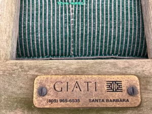 Giati Ottoman Company Tag - Upholstered by Cape Cod Upholstery Shop - Located in South Dennis, MA