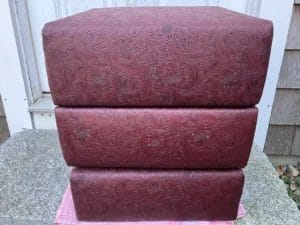 Square Stool Seats. Upholstered by Cape Cod Upholstery Shop - Located in South Dennis, MA 02660